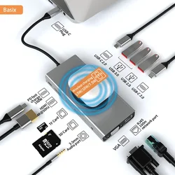 USB C to HDMI-compatible 4K 30Hz USB 3.0 HUB Adapter Dock PD USB C Splitter for MacBook Pro Air Samsung S20 Type C HUB