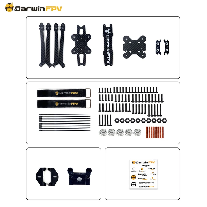 DarwinFPV X10 10 بوصة 410 مللي متر قاعدة عجلات 7.0 مللي متر سمك الذراع TrueX إطار من ألياف الكربون 10 بوصة لطائرة بدون طيار طويلة المدى FPV RC حرة