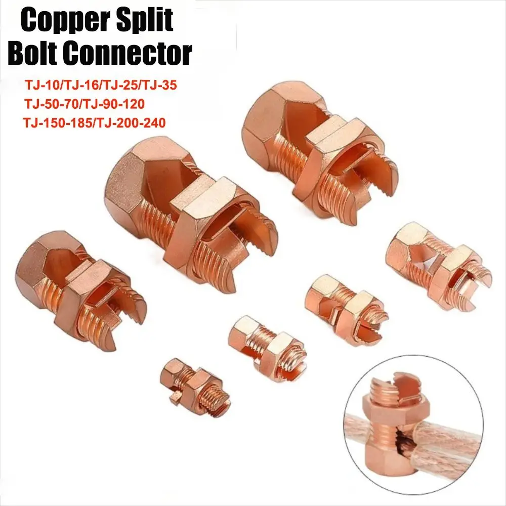Electrical Equipment TJ Series Split Bolt Connector Sturdy Durable Copper Split Bolt Screw Terminal