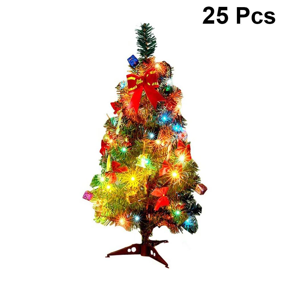 

25 Pcs Festive Atmosphere Christmas Ornaments Tree Miniature Decoration Xmas Party Spherical Light