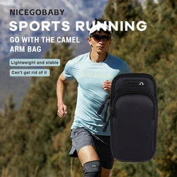 Bolsa de teléfono para correr, funda de teléfono deportiva, llave de dinero, exterior, deportes, correr, Fitness, bolso de brazo Simple con bolsa de muñeca nicegobaby