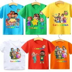 Cocomeloning Baby T Shirt Infant Cotton Short Sleeve Shirt Boy Girl Summer Clothes Cartoon Printed Jj Yoyo Letter Tops Tees Gift