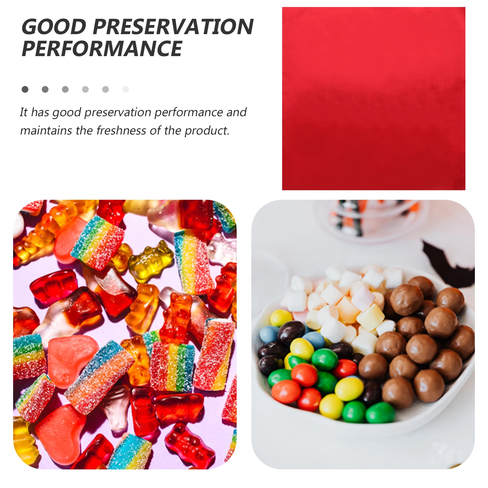 

100 Pcs Food Packaging Tin Paper Chocolate Wrapping Red Candy Color Sweets Wrapper Wrappers for Homemade Caramels Aluminum Foil