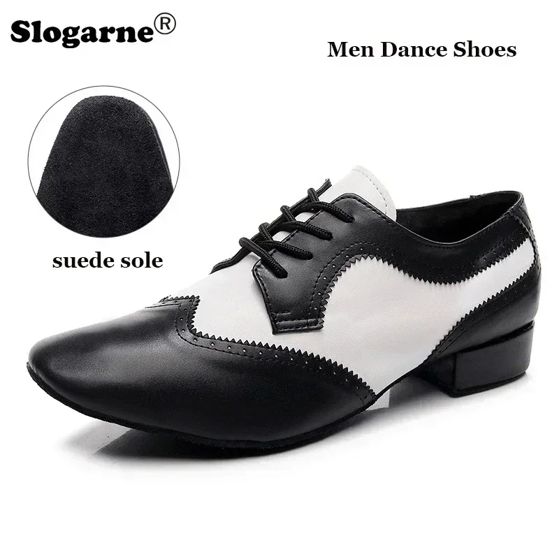 Scarpe da ballo da uomo in morbida pelle di mucca Scarpe da jazz latine da uomo in vera pelle da uomo Valzer Scarpe da ballo moderne per sala da ballo Abbigliamento da palcoscenico