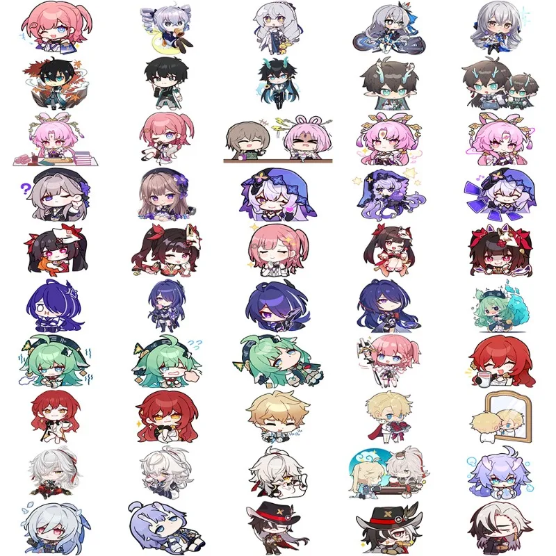 54PCS Kawaii Game Honkai: Star Rail Series Q Version Sticker Cartoon Character Creativity Printing Phone Case Suitcase Sticker view 4