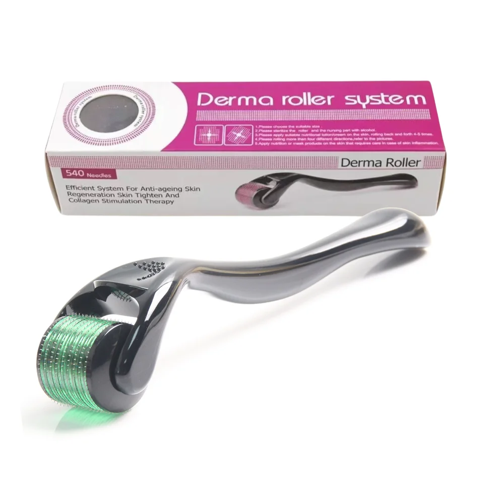 

1PCS 0.2mm 0.25mm Derma Roller Titanium 540 Needle Skin Care Roller With Box For Hair Beard Growth Anti Hair Loss Treatment