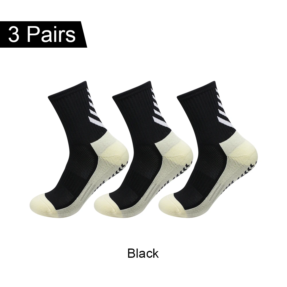 3 أزواج جوارب أرضية سميكة عدم الانزلاق الاستغناء جوارب رياضية تسلق الجبال الجوارب الدراجات الجوارب جوارب كرة القدم