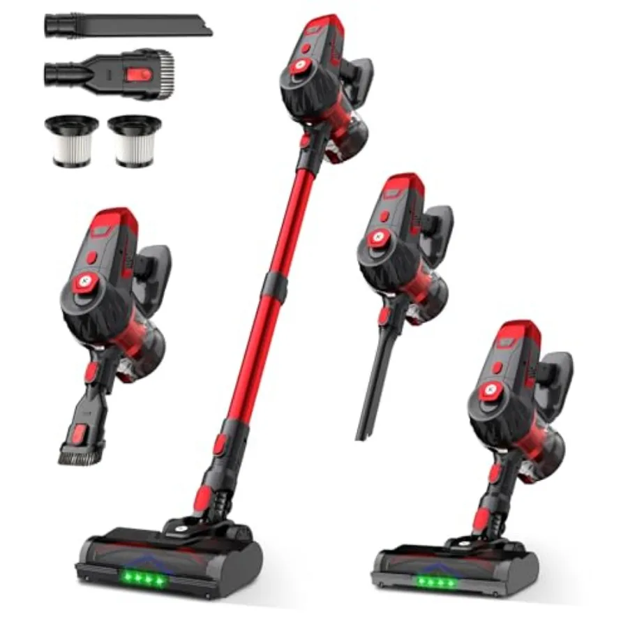 

Cordless Vacuum Cleaner 500W 45Kpa 60Mins Stick Vacuum Cleaner for Home Self-Standing Vacuum with 1.5L Dust Cup and HEPA Filter