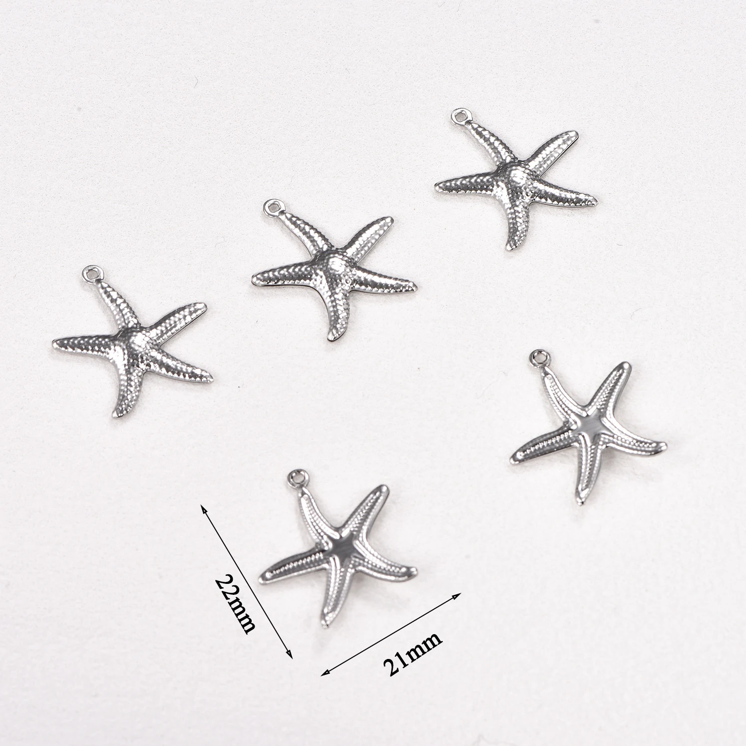 10 Stück Edelstahl-Anhänger Delfin, Seestern, Muschel, Komponenten für die Schmuckherstellung, Tier-Schmuck, DIY-Zubehör, Großhandel – Detail 2