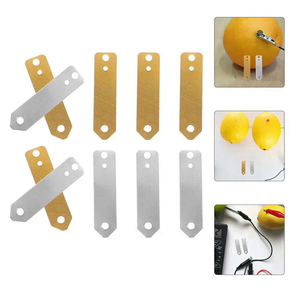 

12Pcs Pure Copper Zinc Strips for Experiments Stem Science Kit Educational Electroplating Projects Generation