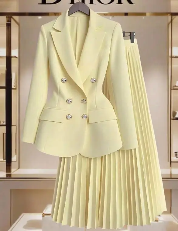 

2025 autumn/winter 2-piece set of V-neck off shoulder and navel top and drawstring elastic waist asymmetric hem skirt set