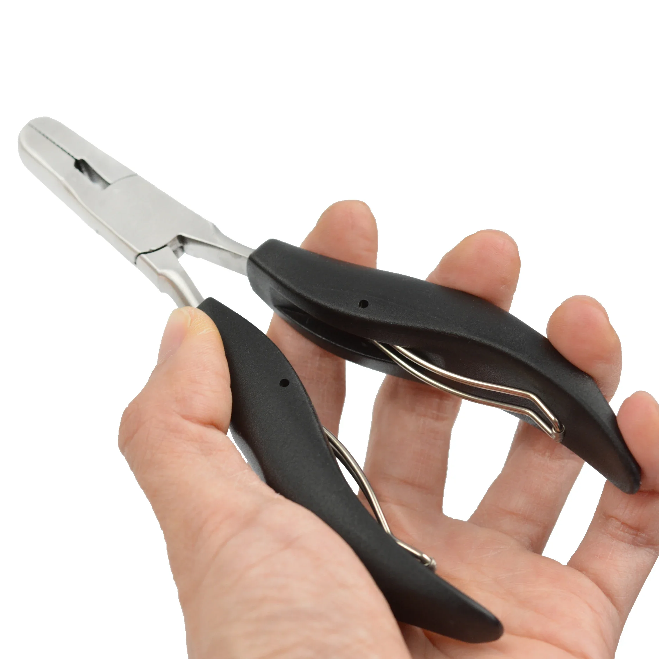 Оптовая продажа, черные плоскогубцы из нержавеющей стали для кератинового наращивания волос, инструмент для удаления клея, плоскогубцы для волос с плоским кончиком