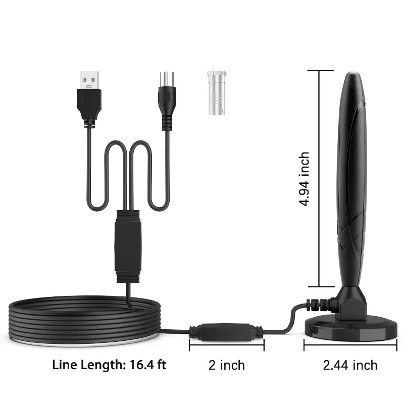 Indoor Digital HD TV Antenna 350 Miles Long Range Signal Booster 4K 1080P Amplifier Free View ATSC/DVB-T/ISDB