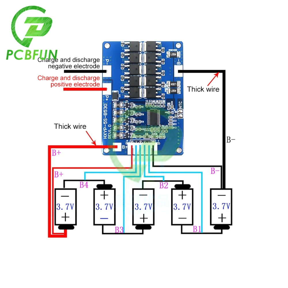 5S Li-ion Pin Lithium Ban Bảo Vệ 18V 21V Module BMS 18650 Bảo Vệ Bộ Sạc Bảng Cân Bằng