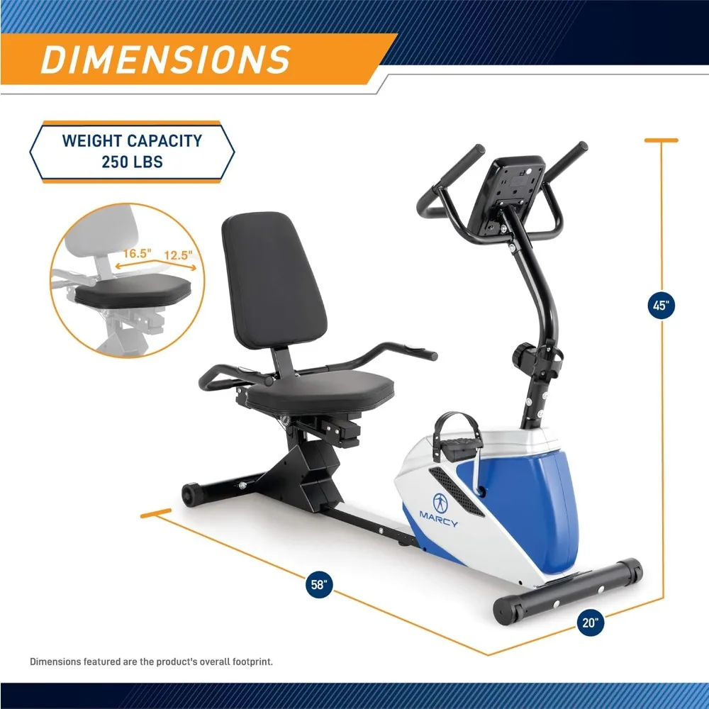 Recumbent Exercise Bike with 8 Resistance Levels