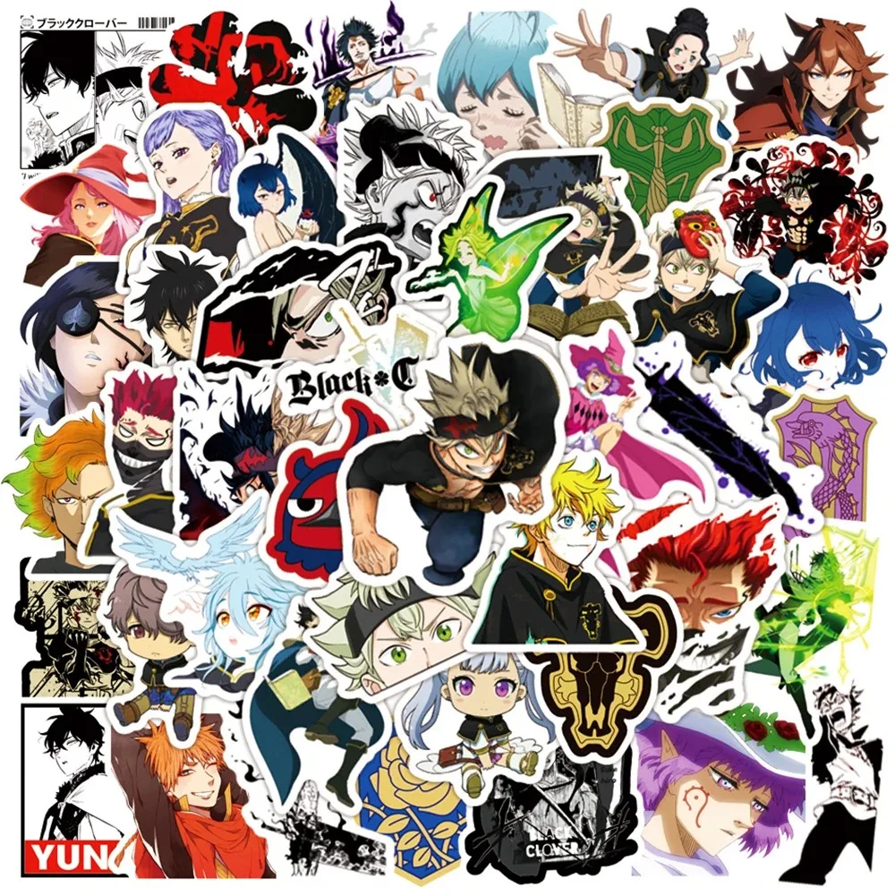 10/30/50pcs Asta Black Clover Anime Stickers Cool Yuno Grinbellor Sticker Motorcycle Stationery Laptop Noell Vermilion Decals