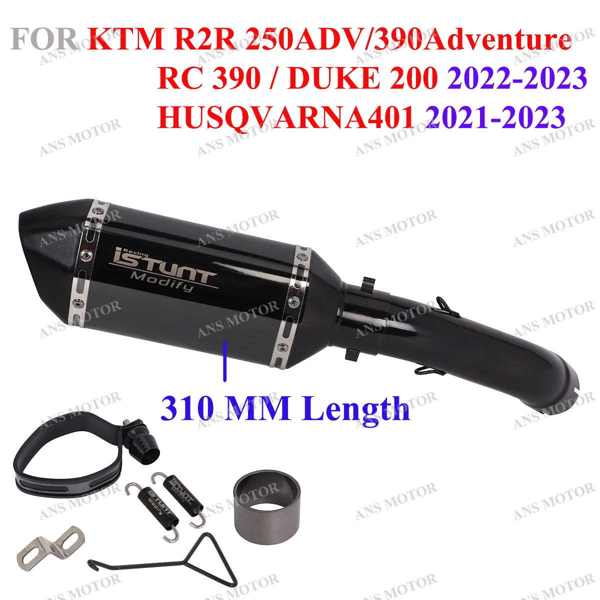 

For KTM R2R 250ADV /390Adventure HUSQVARNA401 2021-2023 RC390 DUKE 200 22-23 Motorcycle Exhaust Muffler Slip On With DB Killer