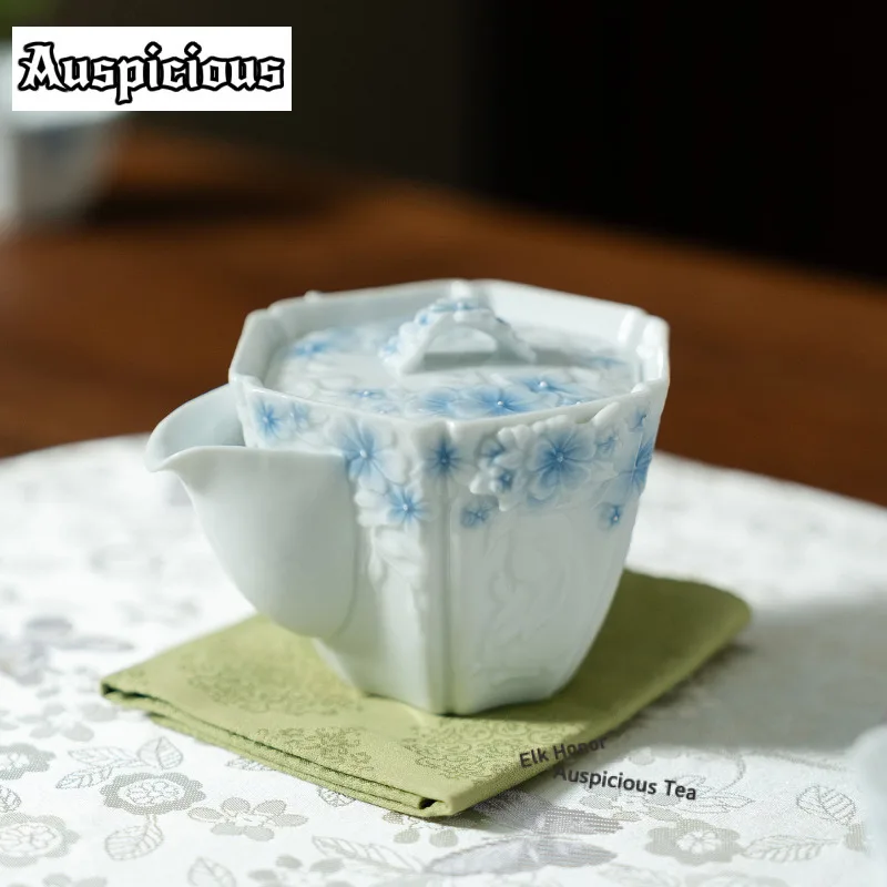 

100 мл рельефный кошачий цветок тень ручной чайник креативный чайник для заварки чая горшок чайник с шариковым отверстием китайский чайный сервиз ремесло