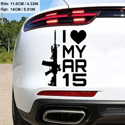 I Love My Ar-15 Gun Car Sticker For Laptop Bottle Truck Phone Vehicle Paint Window Wall Cup Fishing Boat Skateboard Decals Autom