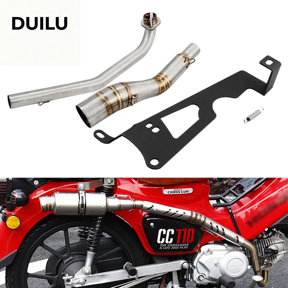 

DUILU Motorcycle Exhaust System Escape Muffler Stainless Steel Front Link Pipe For Honda Cross Cub110 CC110 Cub 110 2018-2023