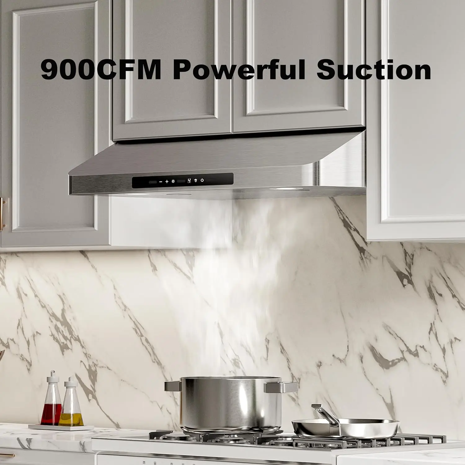 30inch Under Cabinet Range Hood, 900CFM Stainless Steel Vent Hood, Customized