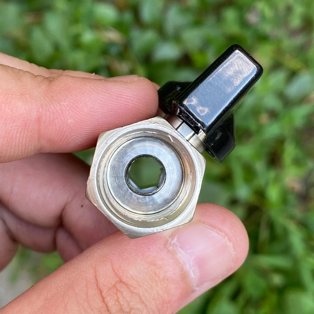 صمام كروي بمقبض صغير مع صمام كروي BSP 1/4، 3/8، 1/2 ذكر إلى أنثى لضاغط الهواء، صمام إيقاف تشغيل/إيقاف زيت الغاز المائي #3