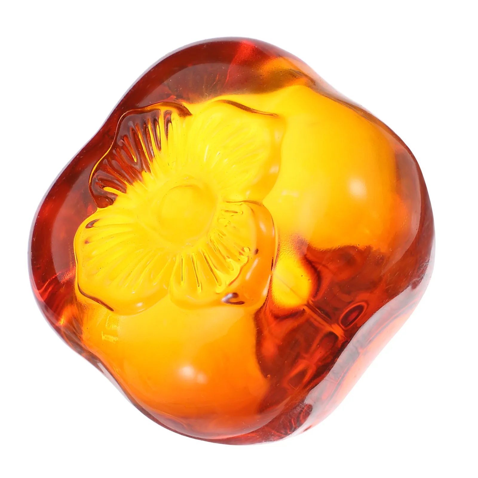 Crystal Glass Persimmon Paperweight Heavy Decorative Desk Accessory Chinese Calligraphy Sewing Pattern Weights Realistic Fruit