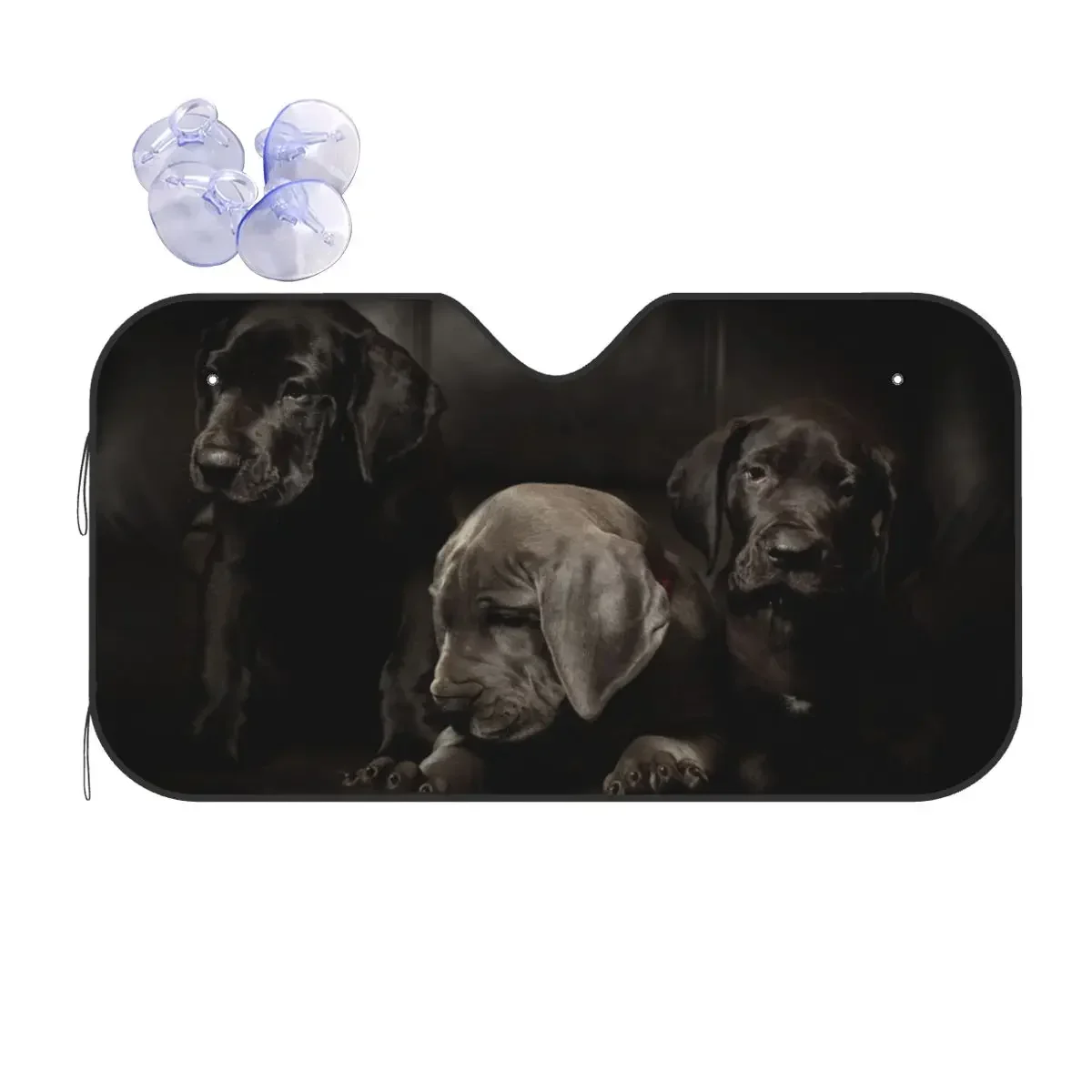 Parasol Great Dane, para-brisa com design de cachorro e animal, viseira criativa para janela dianteira do carro, 70x130cm, estilo p