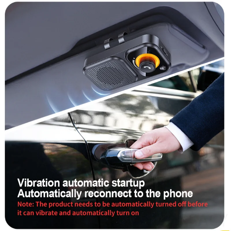 

Автомобильный Bluetooth 5.4 стерео-динамик с длительным временем работы, функцией громкой связи и поддержкой Siri, MP3-плеер для крепления на солнцезащитный козырек