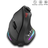 Wired Wireless Vertical Mouse with jostik Gaming Mouse Rgb Backlit Programmable Button 24000DPI Ergonomic Mice for Mac Windows