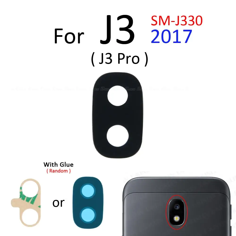 2pcs\lot Rear Camera Lens Back Glass Cover With Sticker Glue For Samsung Galaxy J2 J3 J5 J7 Pro J4 J6 Plus J8 2018 2017 Parts