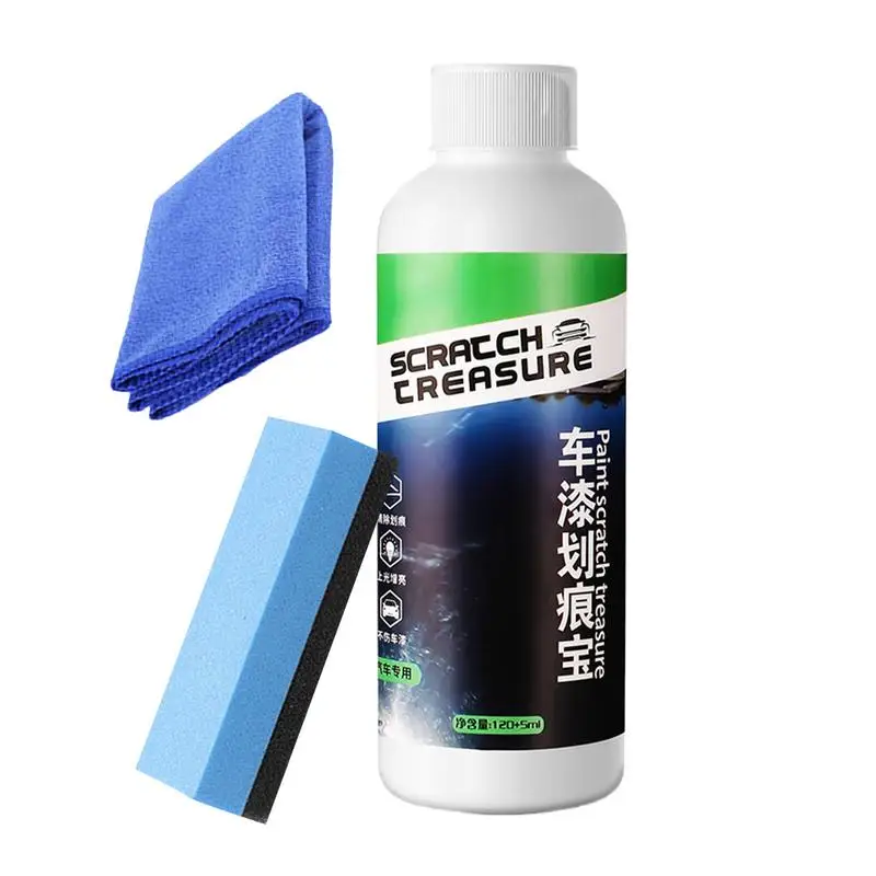 Lilin perbaikan goresan, untuk mobil, agen perbaikan goresan 120ml senyawa Buffing untuk pembesar cat mobil dengan lap spons untuk menghapus