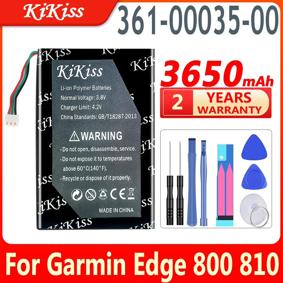 3650mAh KiKiss  Battery 361-00035 00 For Garmin Edge 800 810 361-00035-00 361-00035-07 361-00035-03 High Capacity Batteries