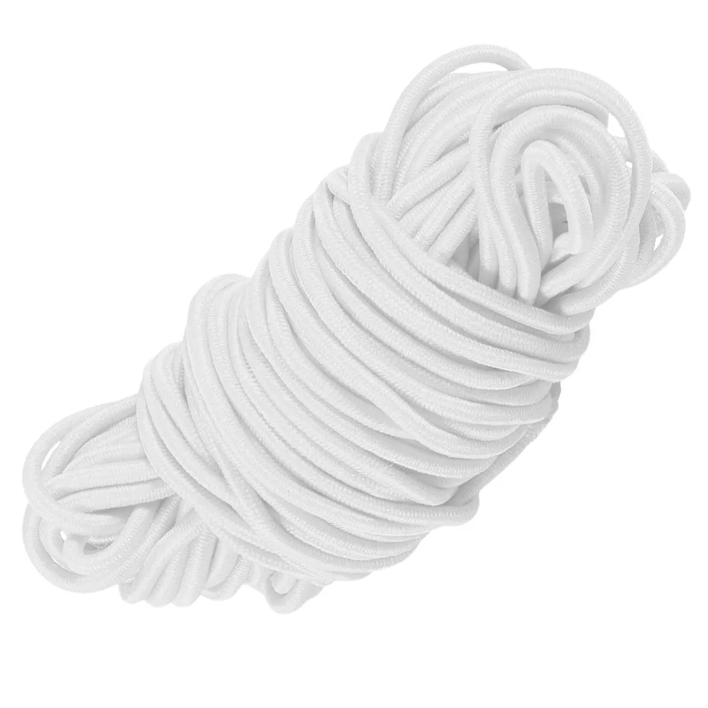 

White Round Ribbon Elastic Band 2.5mm 100m Stretch Cord for DIY Craft Mask Making Sewing Binding Elastic String