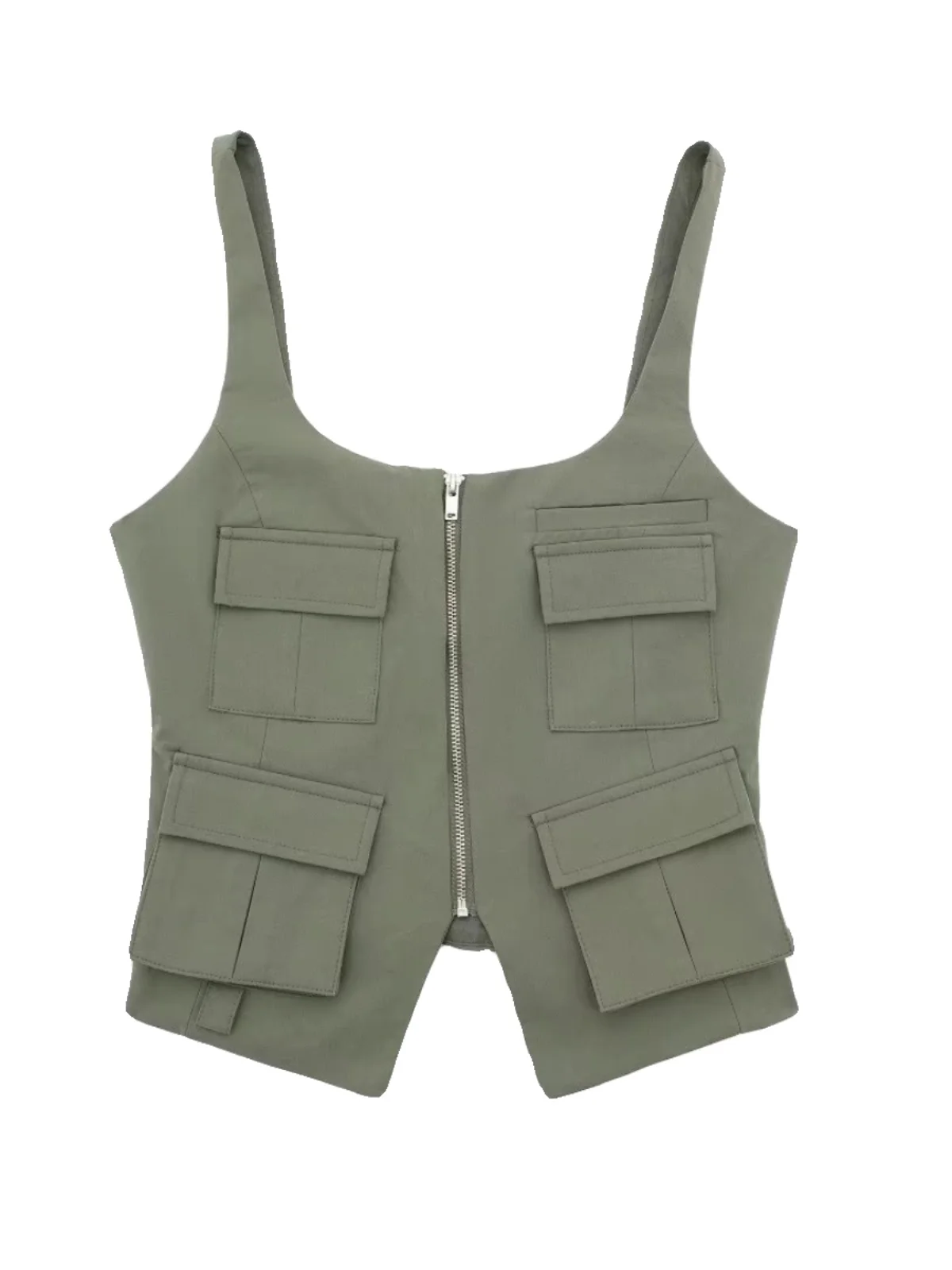 Faionable Versatile Gilet Svel da donna Top ket Decorato ort Lunghezza Colore puro Autunno Nuovo arrivo 30673506