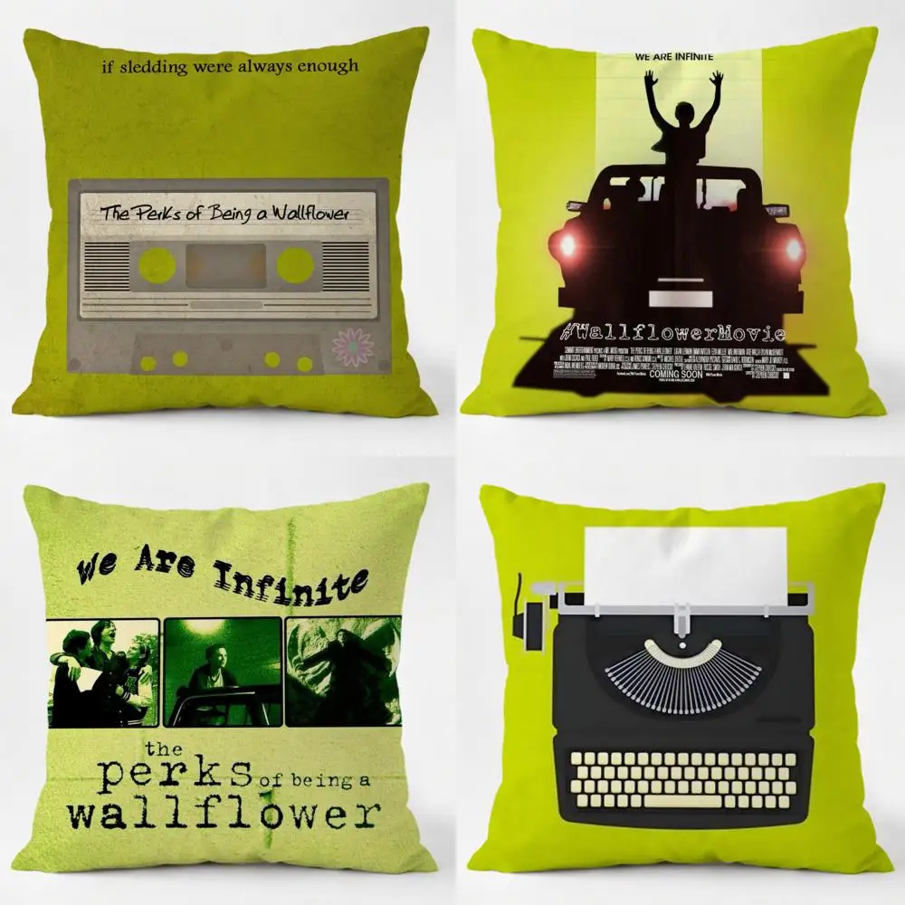 TV Being A Wallflower Cushion Cover Daily Washable Linen Pillowcase Soft  for Sofa Bed Home Room Decor