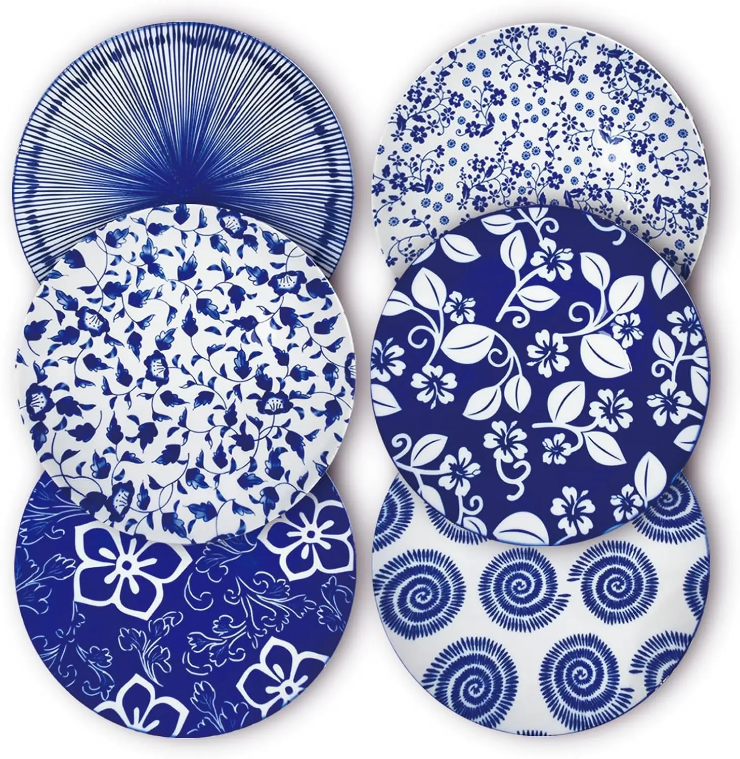 

8 Inch Ceramic Dessert Salad Appetizer Pasta Steak Pancake Fruit Dinner Plates Set of 6, Premium Gift for House Warming, Birthda
