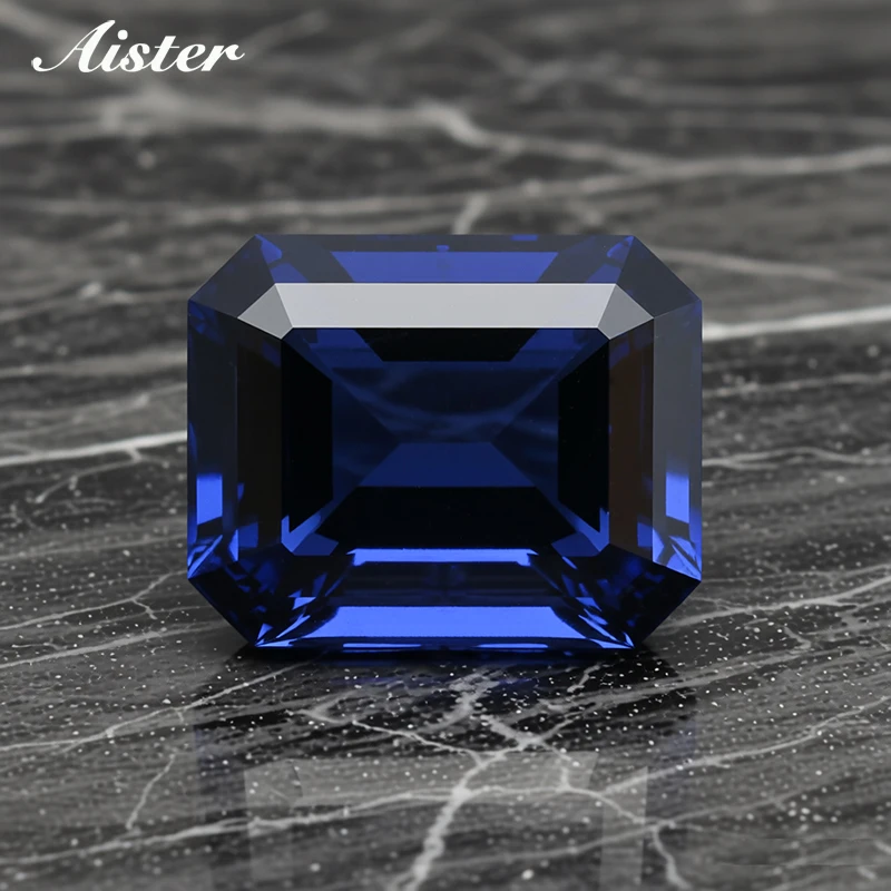 

Топ королевской синей изумрудной огранки, выращенный в лаборатории сапфир, драгоценный камень, бриллиант с сертификатом AGL для изготовления ювелирных изделий