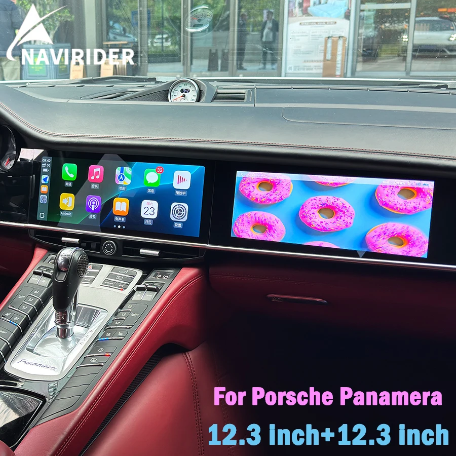 Carplay For Porsche Panamera 970 Upgraded Interactive Dual Screen 12.3 Inch + 12.3 Inch Android Multimedia Video Player