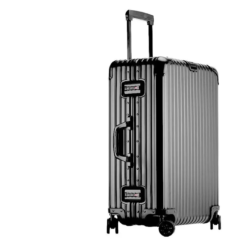 Valise à Roulettes en Alliage d'Aluminium et de Magnésium, Valise de Voyage avec Mot de Passe en Métal, Boîtier d'Embarquement Universel