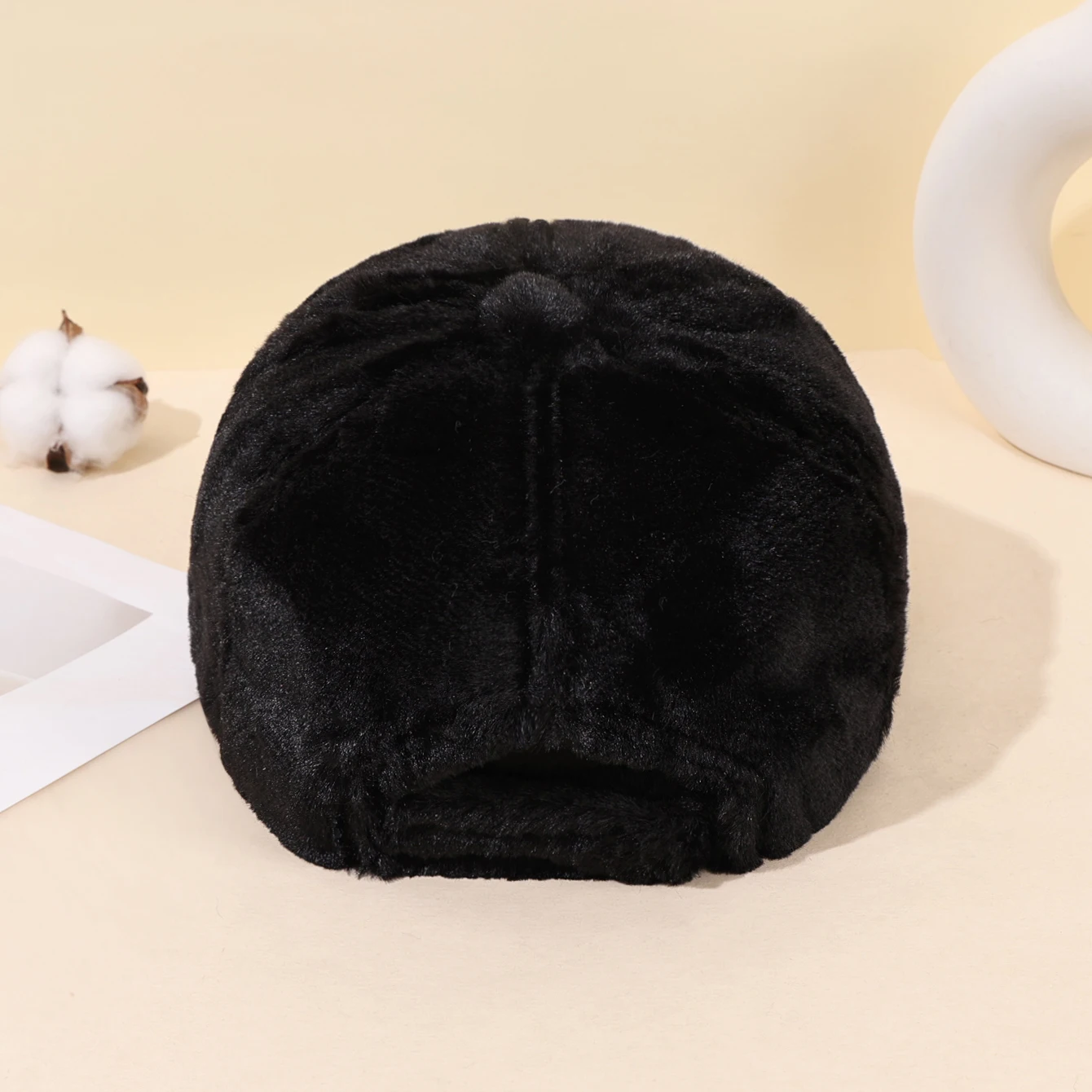 قبعة لسان البط القطيفة الدافئة للخريف والشتاء للنساء مع قبعة بيسبول بتصميم شعار C سميكة ودافئة #5