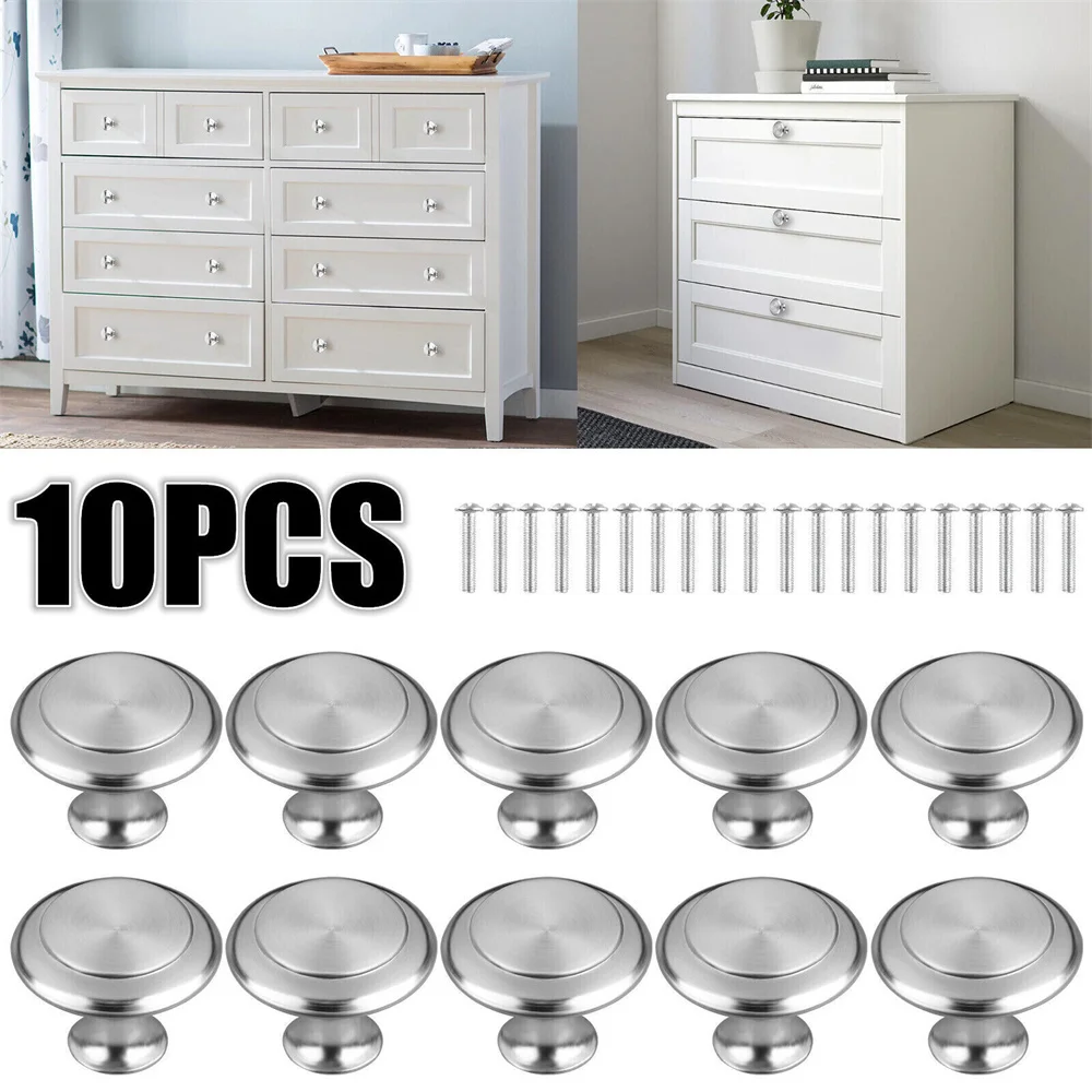 10 Uds. Perillas de puerta, tiradores de armario con cajones de acero inoxidable, tiradores de armario Kithcen, accesorios de herrajes para muebles