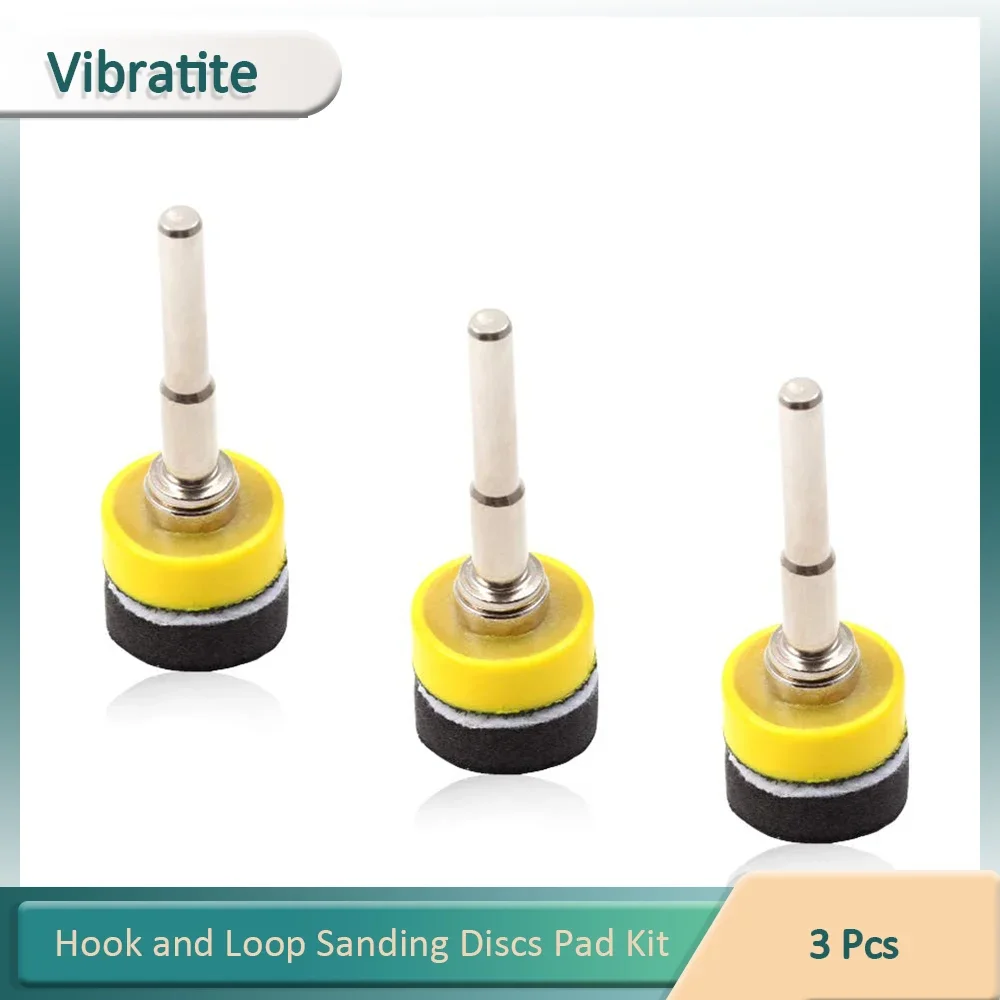 Hook and Loop Sanding Discs Pad Kit 3 Packs 1Inch with 6MM Shank  Drill Attachment Backing Pads and Soft Foam Layer Buffing