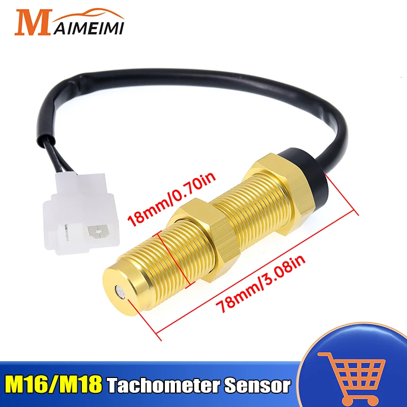 M16 M18 Tachometer Sensor RPM Tachometer 12V 24V Tacho Sender Sensor For Car Truck Yacht Boat Motor Speedometer RPM Meter Sensor