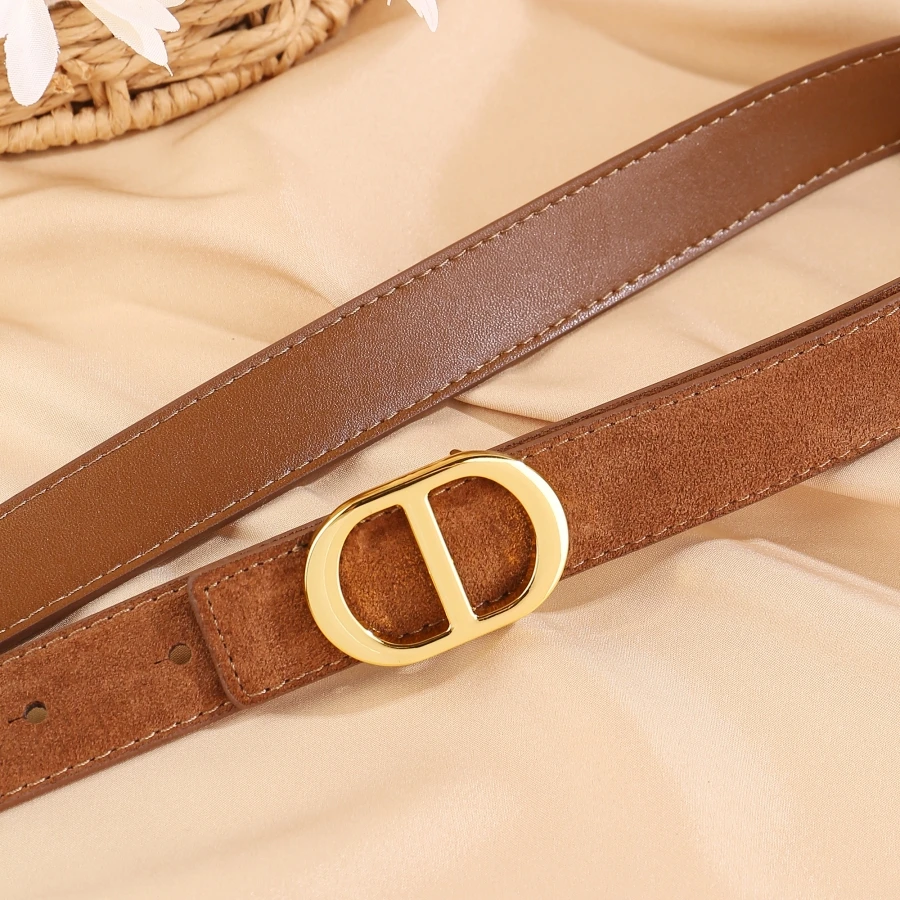 Ceinture skinny en cuir de vachette en daim pour femmes, ceinture en cuir double structure D pour robes, mode pour dames