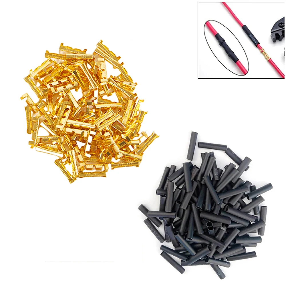 100/200 Stück 453 U Typ 0,3–1,5 mm2 Anschlussstecker, Dual-Interface-Terminal, elektronisch, hochpräzise, mit Schrumpfschlauch