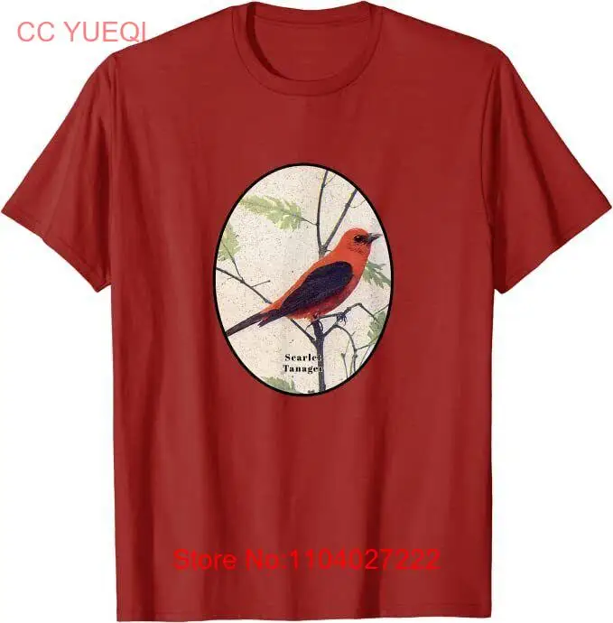 Camiseta de diseño de pájaro Vintage, Tanager escarlata antiguo Retro, 10 colores, nuevo