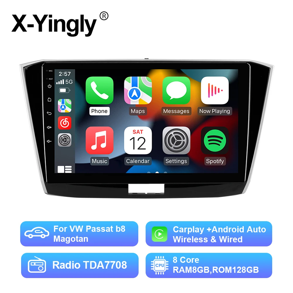 

Android 12 Car Radio Multimedia Player For VW/Volkswagen Passat B8 Magotan 2013-2017 Carplay Autoradio GPS Navigation WIFI QLED