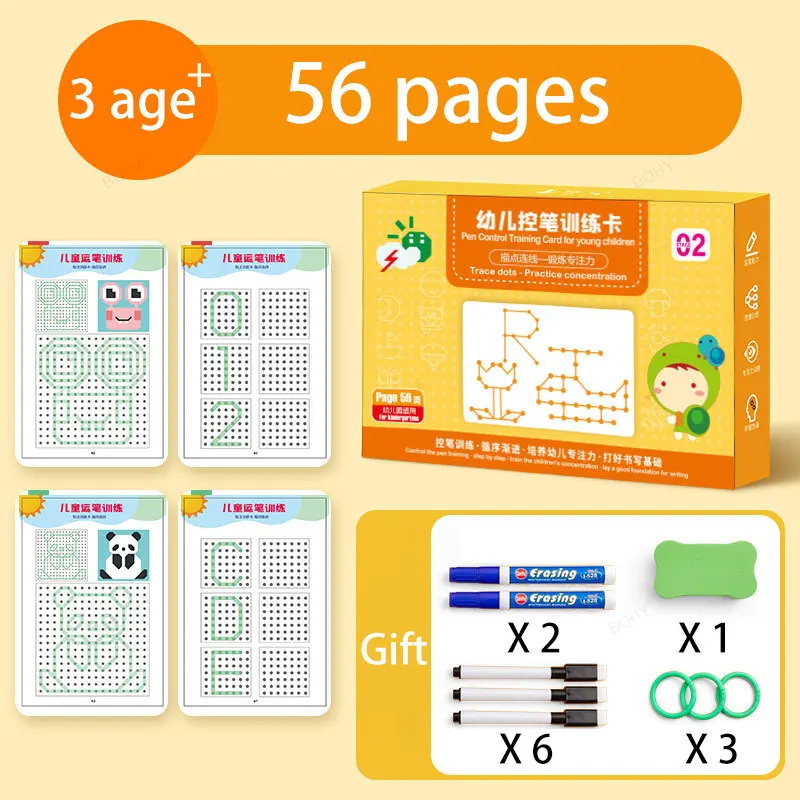 Drawing Book Toddler Learning Magical Tracing Workbook Reusable Calligraphy Copybook Practice Children Montessori Drawing Toy