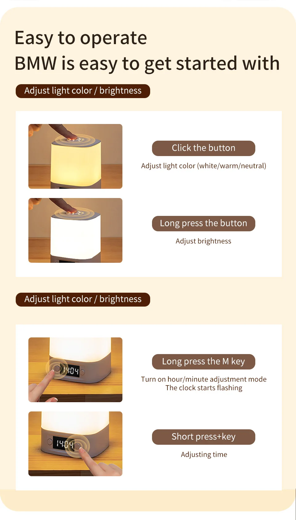 LED Night Light Bedside Rechargeable Desk Lamp Bedroom Baby Feeding Eye Protection Sleep Children's Room LightS Table Lamp